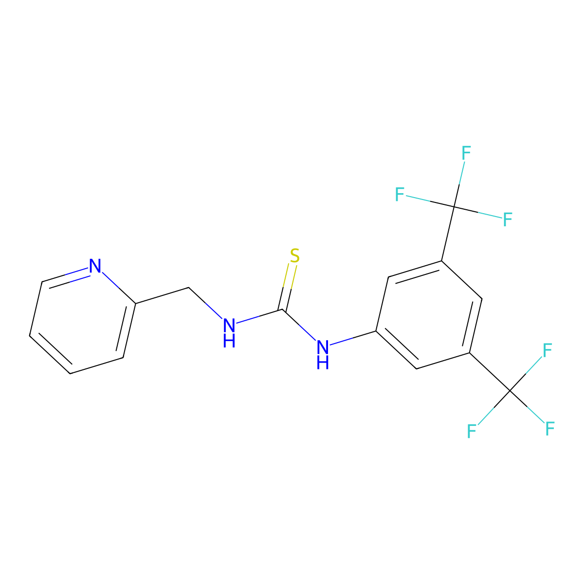 1-(3,5-Bis(trifluoromethyl)phenyl)-3-(2-pyridylmethyl)thiourea molecular structure, CAS 1024572-85-7