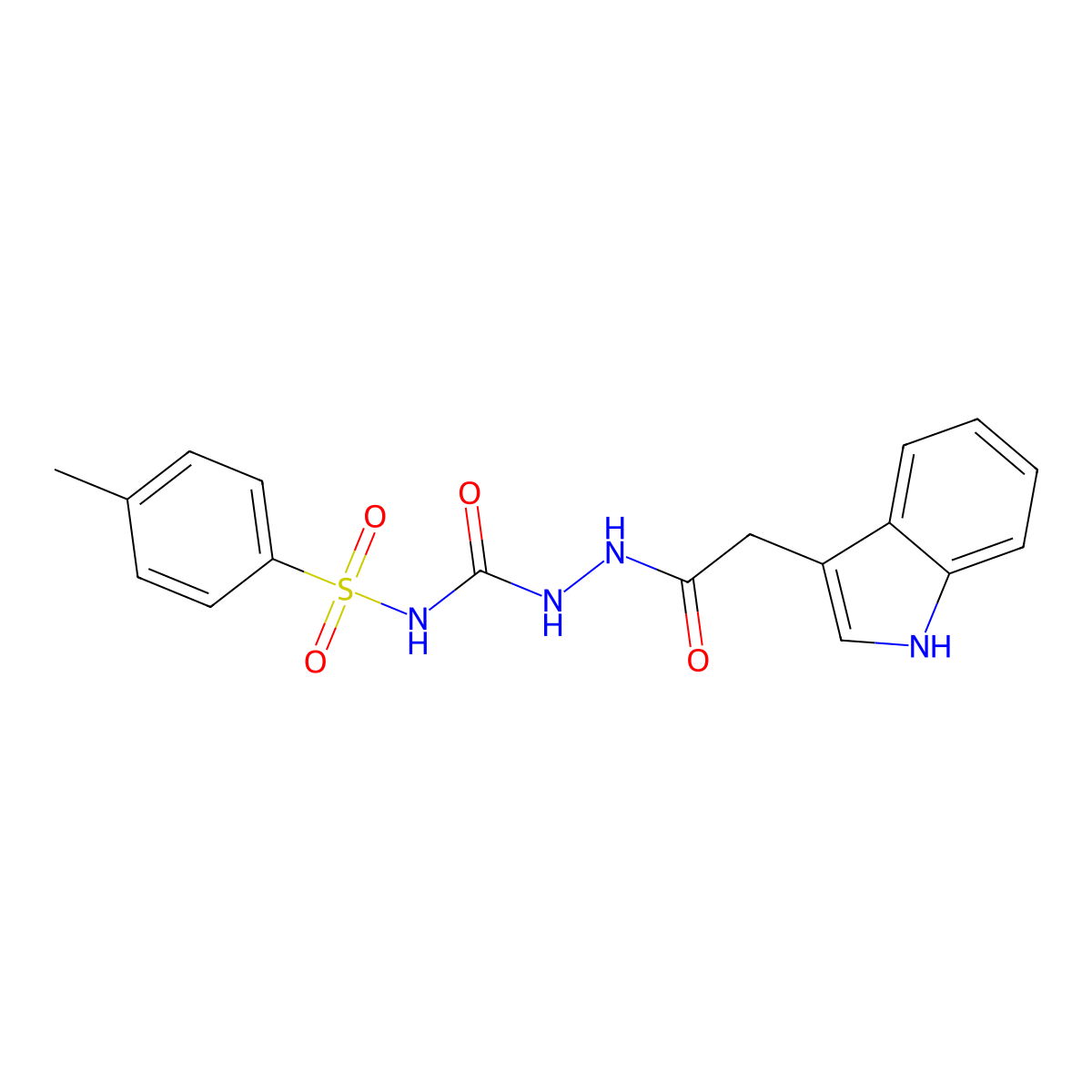 1-[[2-(1H-indol-3-yl)acetyl]amino]-3-(4-methylphenyl)sulfonylurea molecular structure, CAS 1024572-88-0