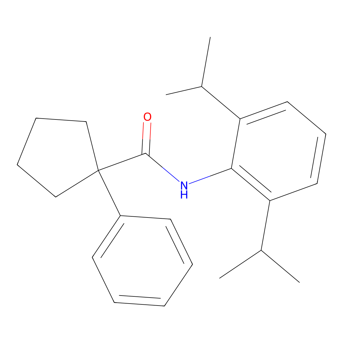 N-(2,6-Bis(isopropyl)phenyl)(phenylcyclopentyl)formamide molecular structure, CAS 1024574-56-8