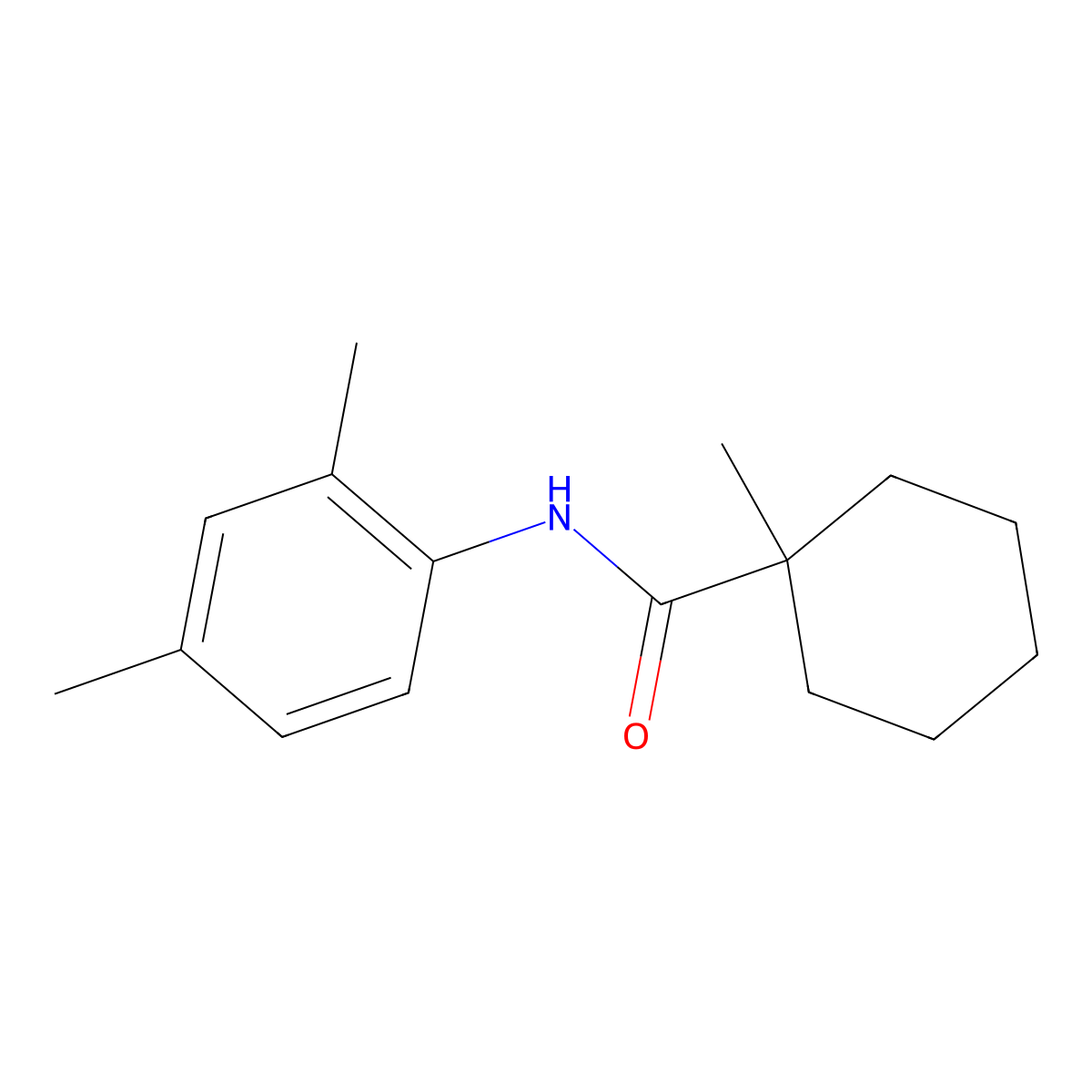 N-(2,4-dimethylphenyl)-1-methylcyclohexane-1-carboxamide molecular structure, CAS 1024577-87-4