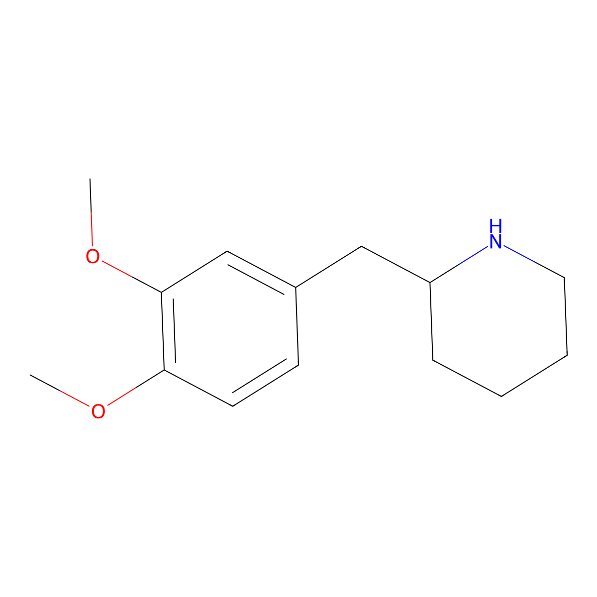 2-(3,4-Dimethoxy-benzyl)-piperidine molecular structure, CAS 102458-70-8