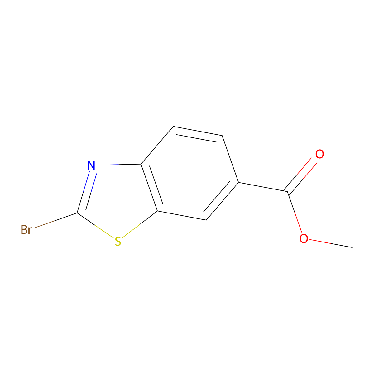 Methyl 2-bromobenzo[d]thiazole-6-carboxylate molecular structure, CAS 1024583-33-2