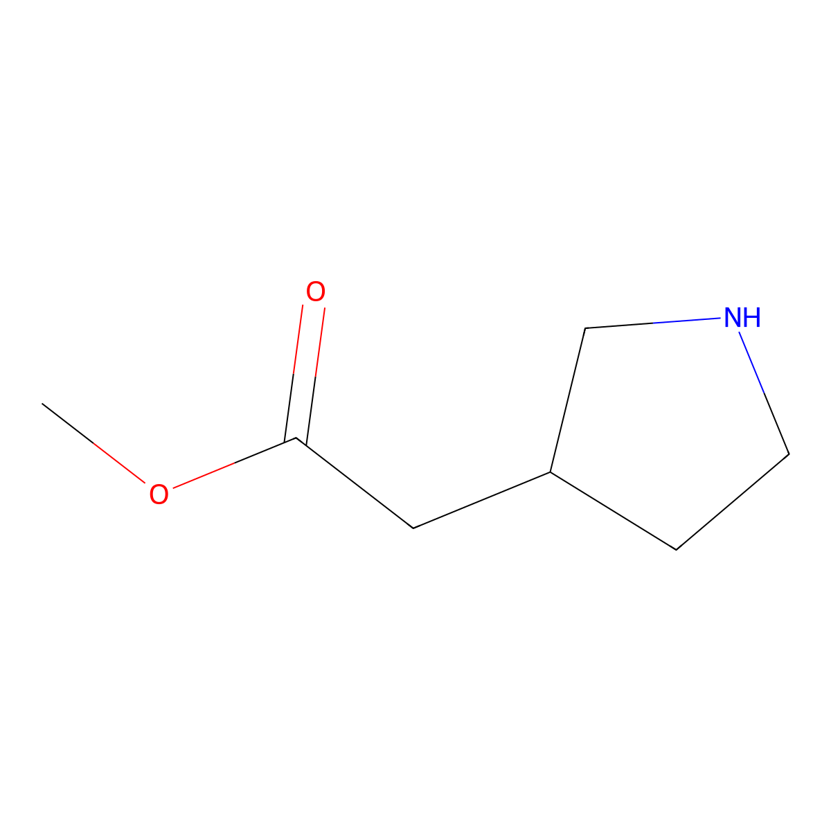 methyl 2-[(3S)-pyrrolidin-3-yl]acetate molecular structure, CAS 1024586-64-8