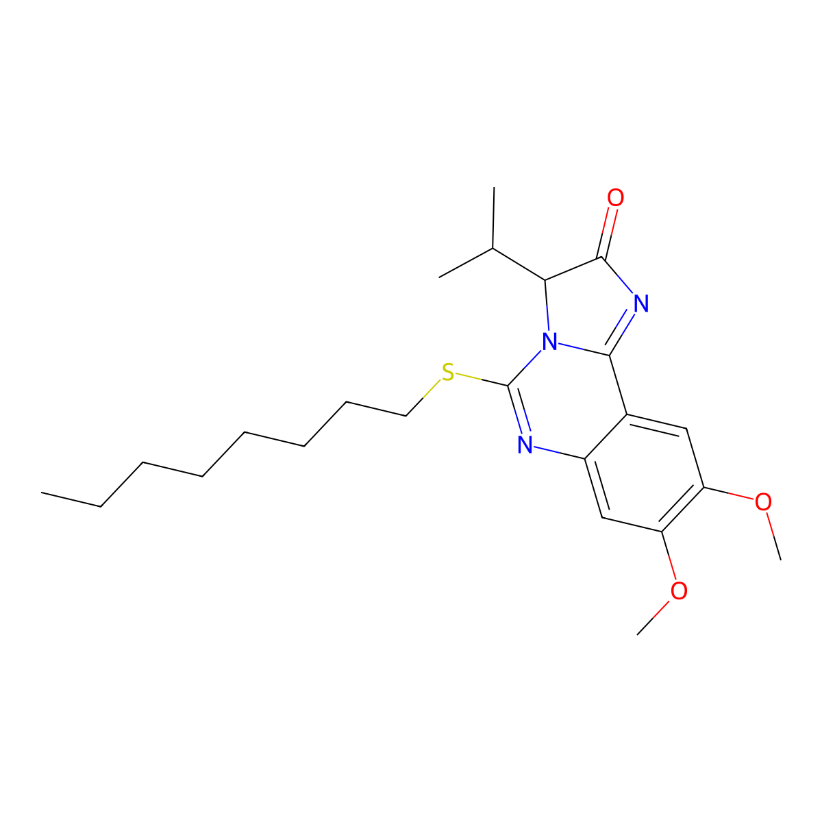 3-isopropyl-8,9-dimethoxy-5-(octylsulfanyl)imidazo[1,2-c]quinazolin-2(3H)-one molecular structure, CAS 1024591-25-0
