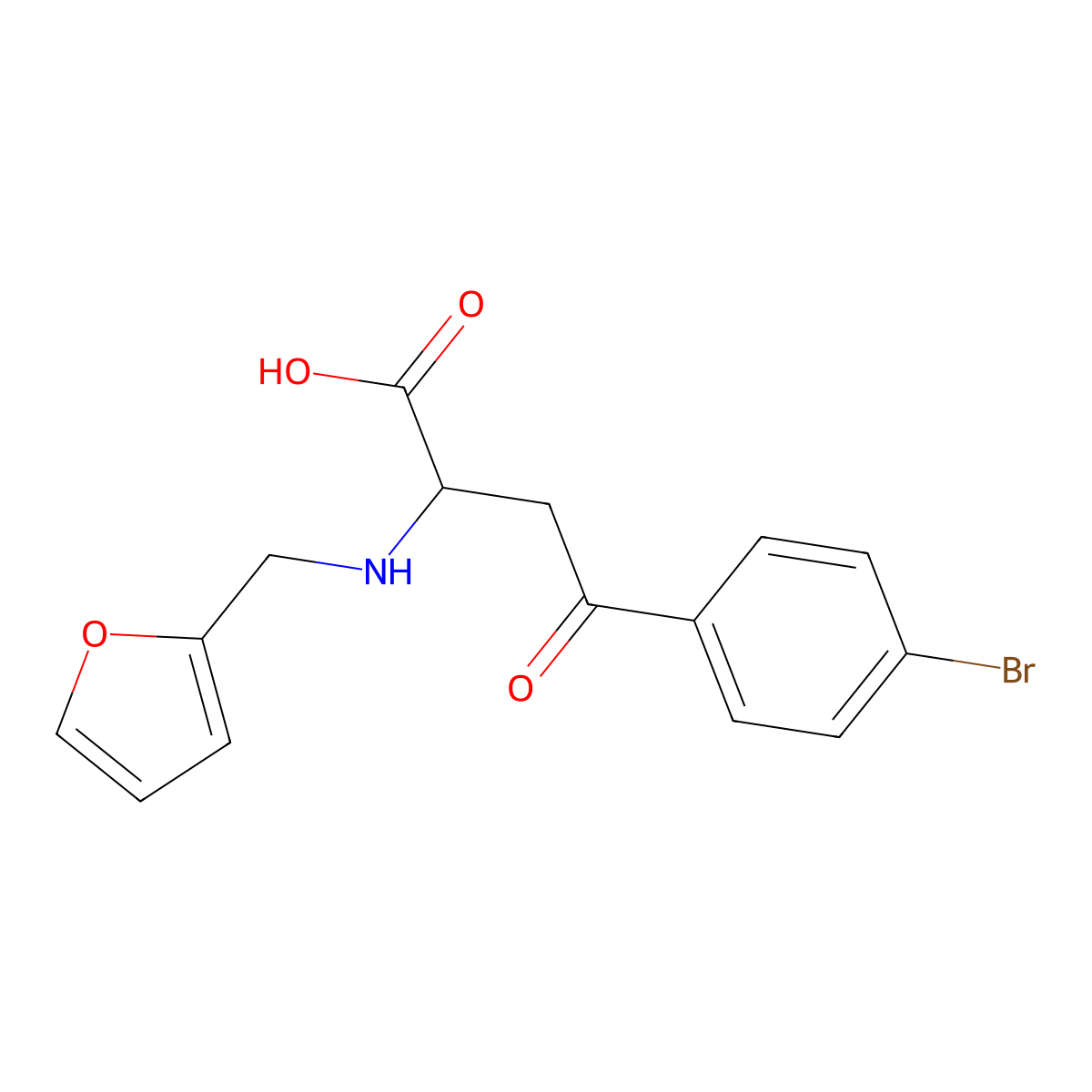 4-(4-Bromophenyl)-2-((2-furylmethyl)amino)-4-oxobutanoic acid molecular structure, CAS 1024592-66-2