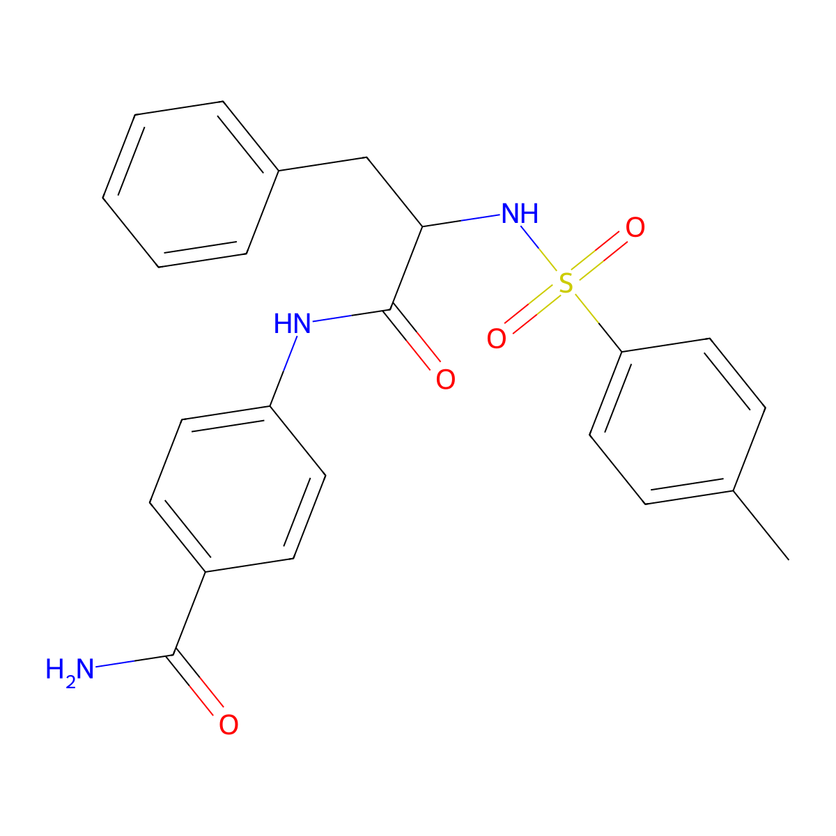 N-(4-carbamoylphenyl)-Nalpha-[(4-methylphenyl)sulfonyl]phenylalaninamide molecular structure, CAS 1024595-29-6