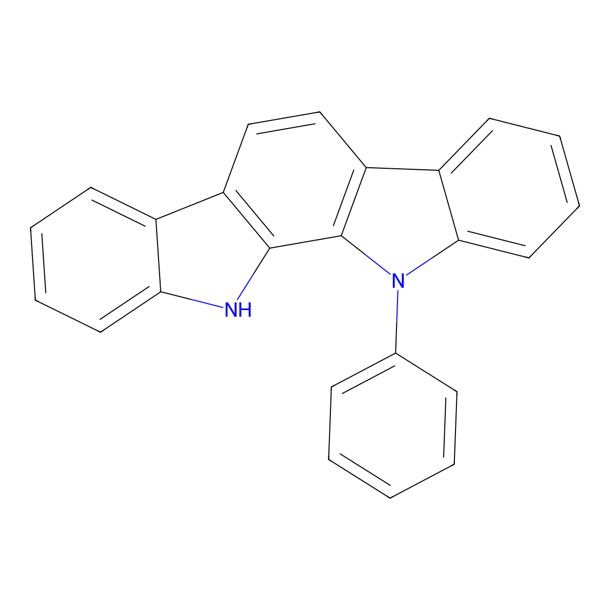 11,12-Dihydro-11-phenylindolo[2,3-a]carbazole molecular structure, CAS 1024598-06-8