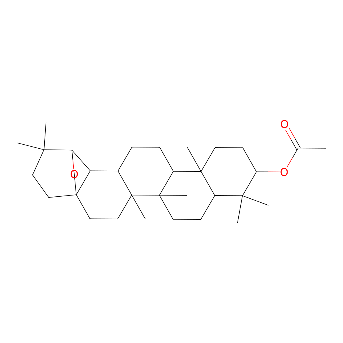 19,28-Epoxyoleanan-3-yl acetate molecular structure, CAS 10246-36-3