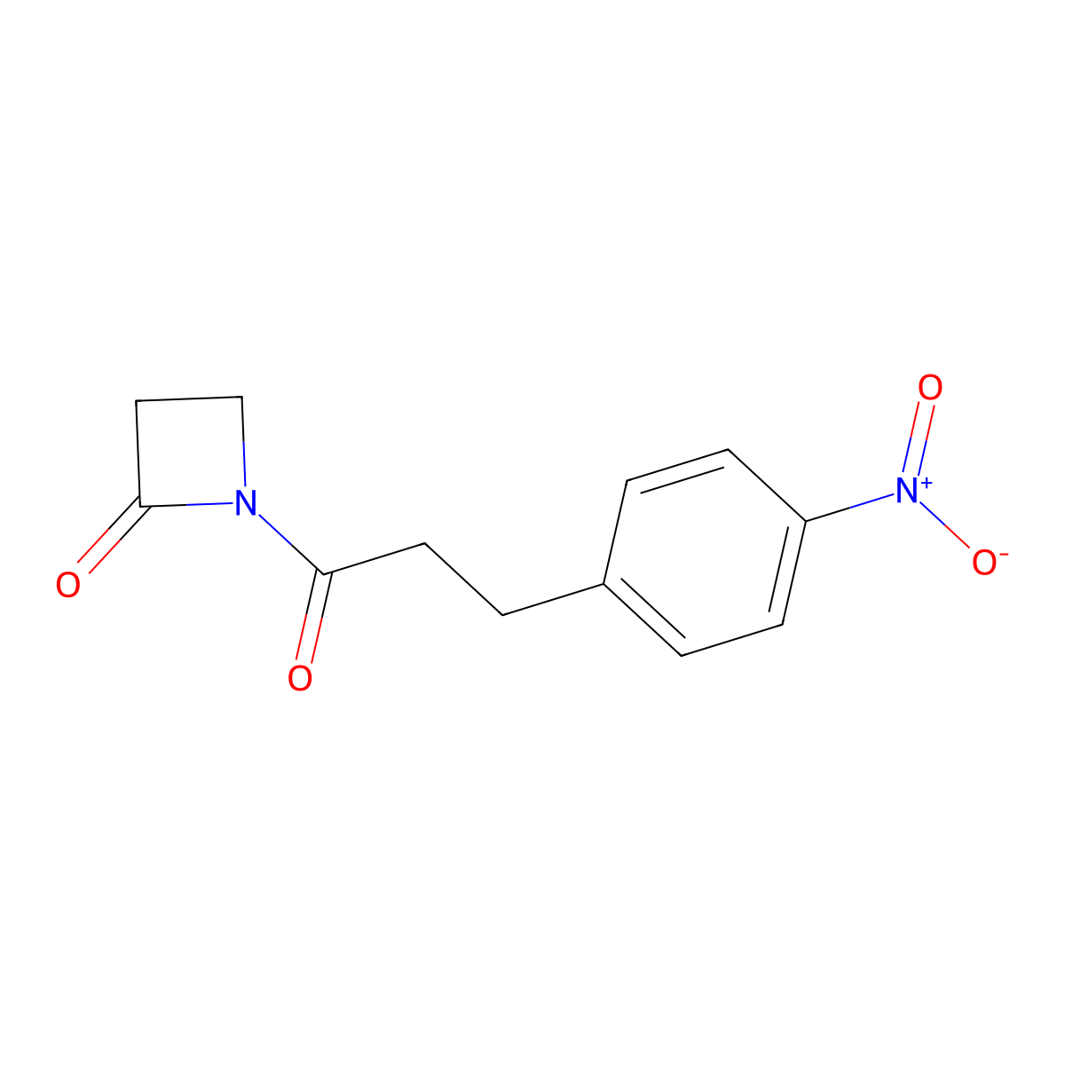 1-(3-(4-Nitrophenyl)propanoyl)azetidin-2-one molecular structure, CAS 1024602-82-1