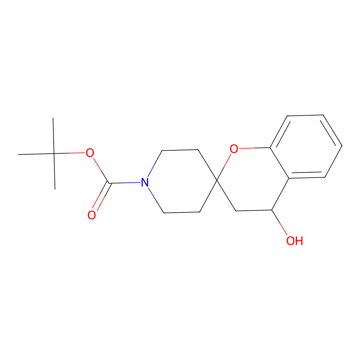 tert-Butyl 4-hydroxyspiro[chroman-2,4'-piperidine]-1'-carboxylate molecular structure, CAS 1024604-94-1