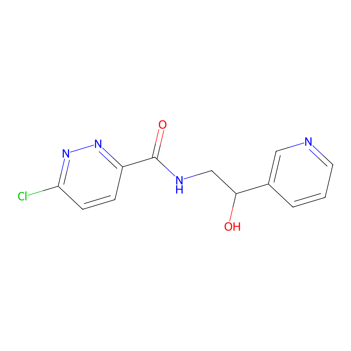 6-chloro-N-(2-hydroxy-2-(pyridin-3-yl)ethyl)pyridazine-3-carboxamide molecular structure, CAS 1024604-99-6