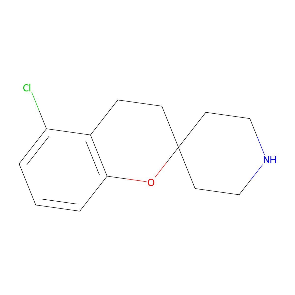 5-Chlorospiro[3,4-dihydrochromene-2,4'-piperidine] molecular structure, CAS 1024605-90-0