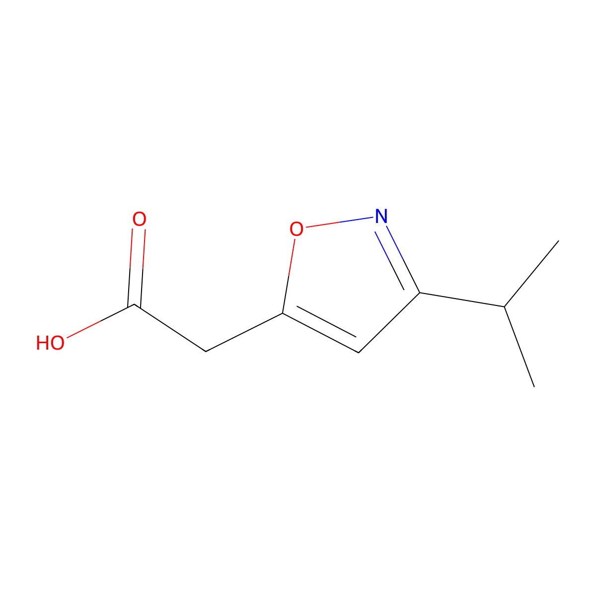 2-[3-(Propan-2-yl)-1,2-oxazol-5-yl]acetic acid molecular structure, CAS 1024606-08-3