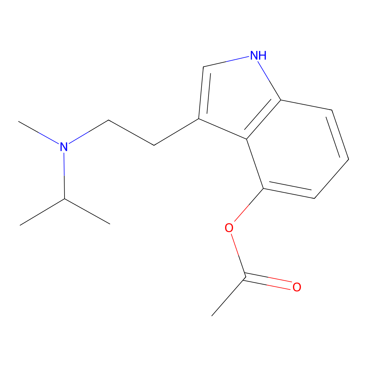 3-(2-(Methyl(1-methylethyl)amino)ethyl)-1H-indol-4-yl acetate molecular structure, CAS 1024612-25-6