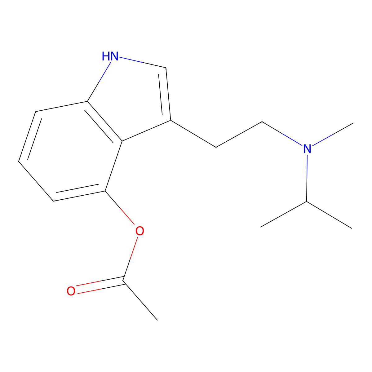 3-(2-(Methyl(1-methylethyl)amino)ethyl)-1H-indol-4-yl acetate molecular structure, CAS 1024612-25-6