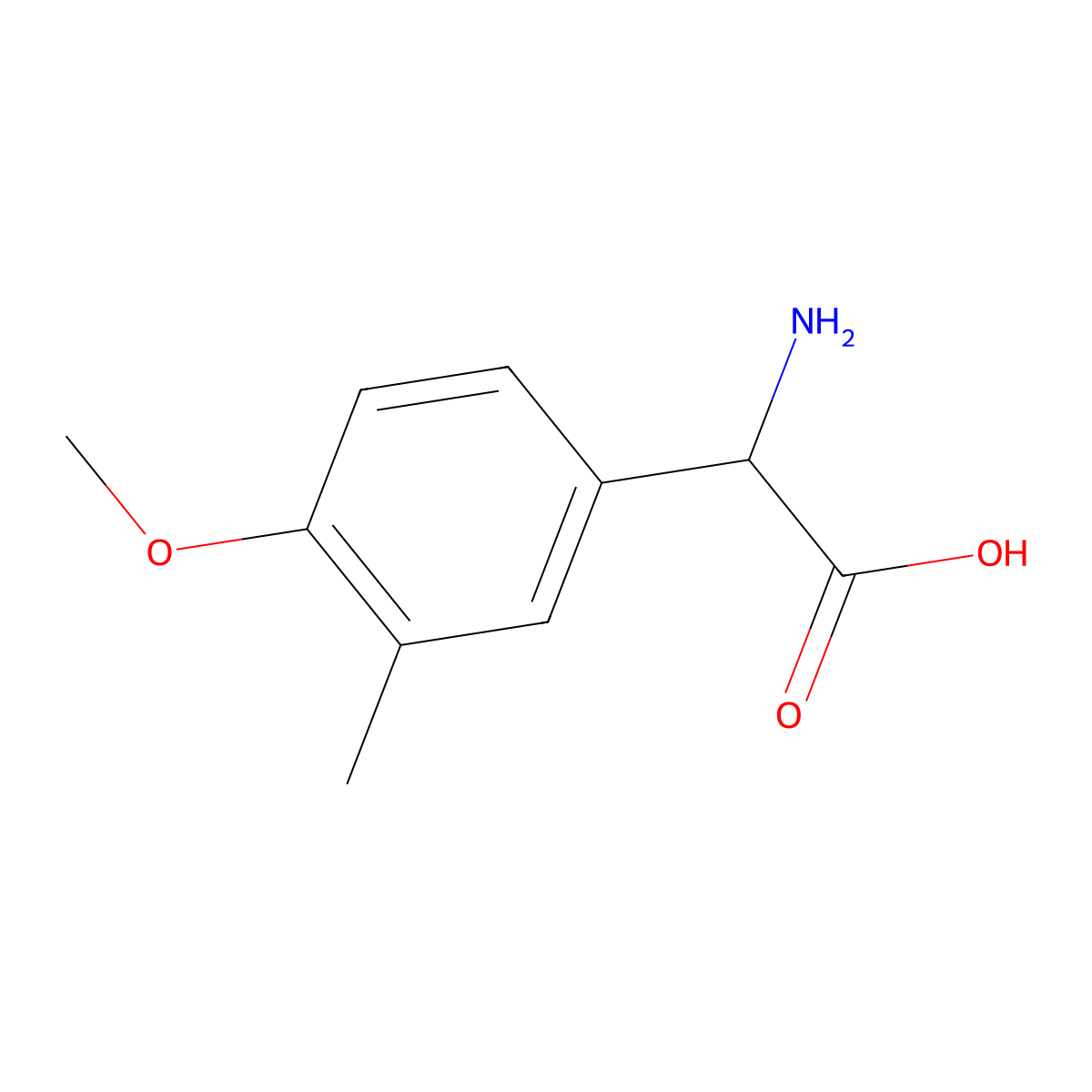 2-Amino-2-(4-methoxy-3-methylphenyl)acetic acid molecular structure, CAS 1024613-61-3
