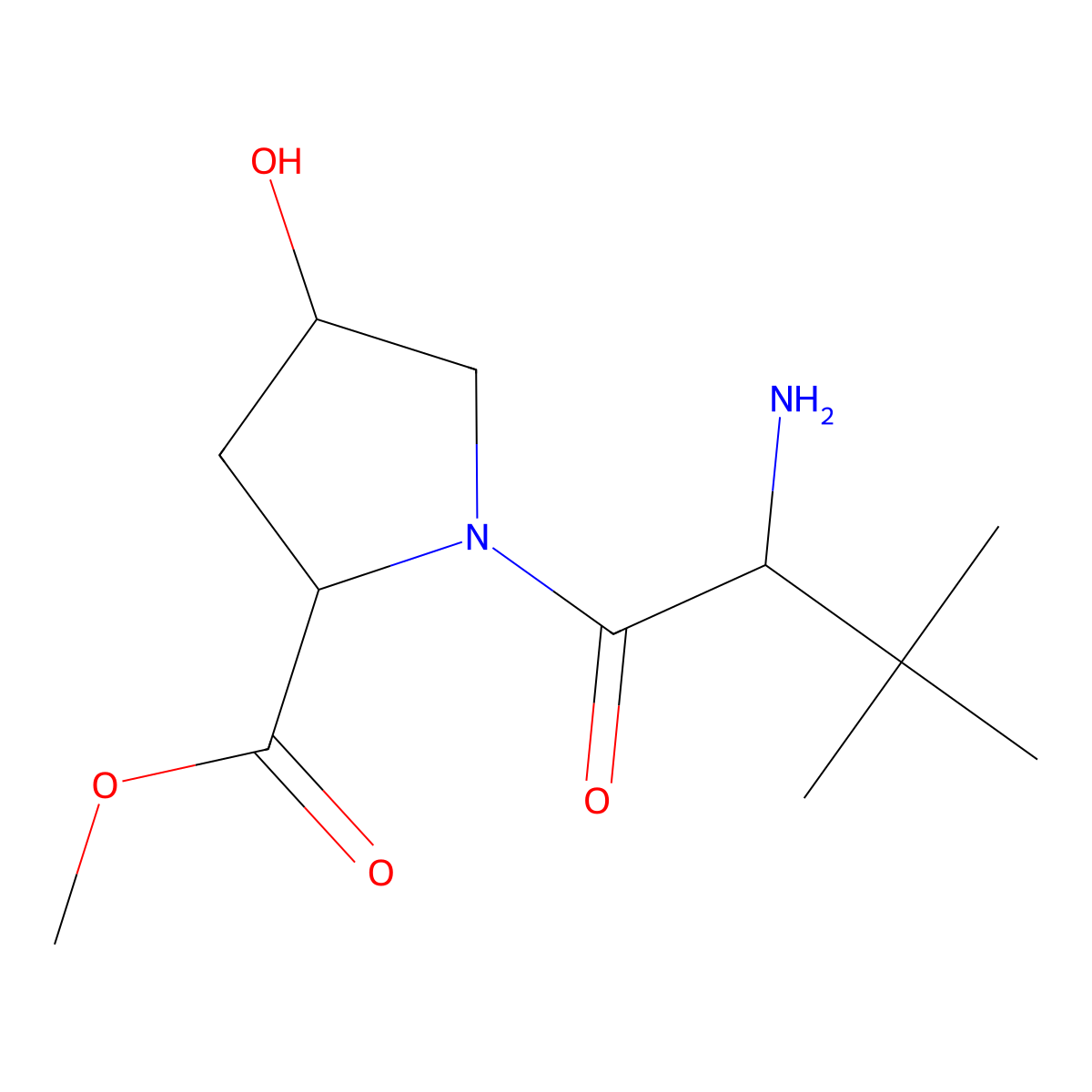 methyl (2S,4R)-1-[(2S)-2-amino-3,3-dimethylbutanoyl]-4-hydroxypyrrolidine-2-carboxylate molecular structure, CAS 1024616-23-6