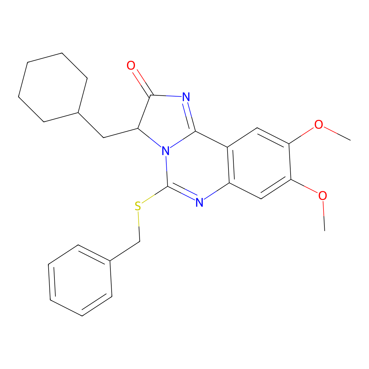 5-(benzylsulfanyl)-3-(cyclohexylmethyl)-8,9-dimethoxyimidazo[1,2-c]quinazolin-2(3H)-one molecular structure, CAS 1024618-85-6