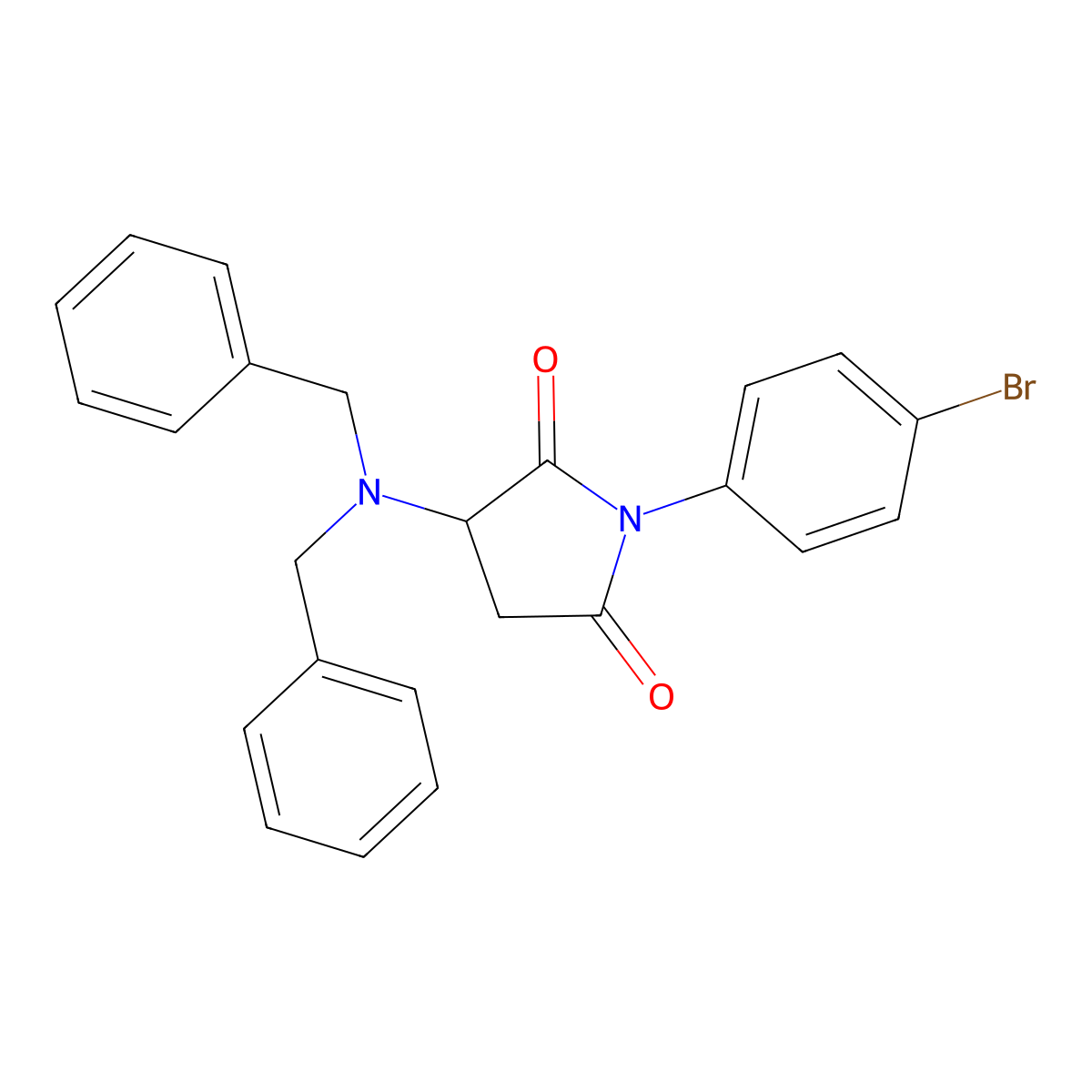1-(4-Bromophenyl)-3-(dibenzylamino)pyrrolidine-2,5-dione molecular structure, CAS 1024631-74-0