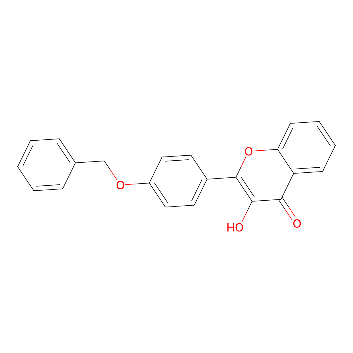 4H-1-Benzopyran-4-one, 3-hydroxy-2-[4-(phenylmethoxy)phenyl]- molecular structure, CAS 102468-65-5