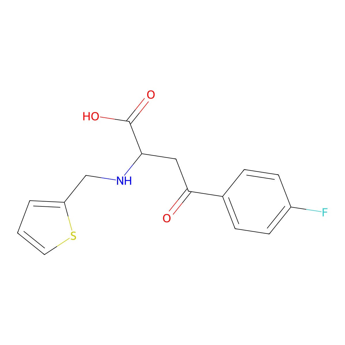 4-(4-Fluorophenyl)-4-oxo-2-[(2-thienylmethyl)amino]butanoic acid molecular structure, CAS 1024685-28-6