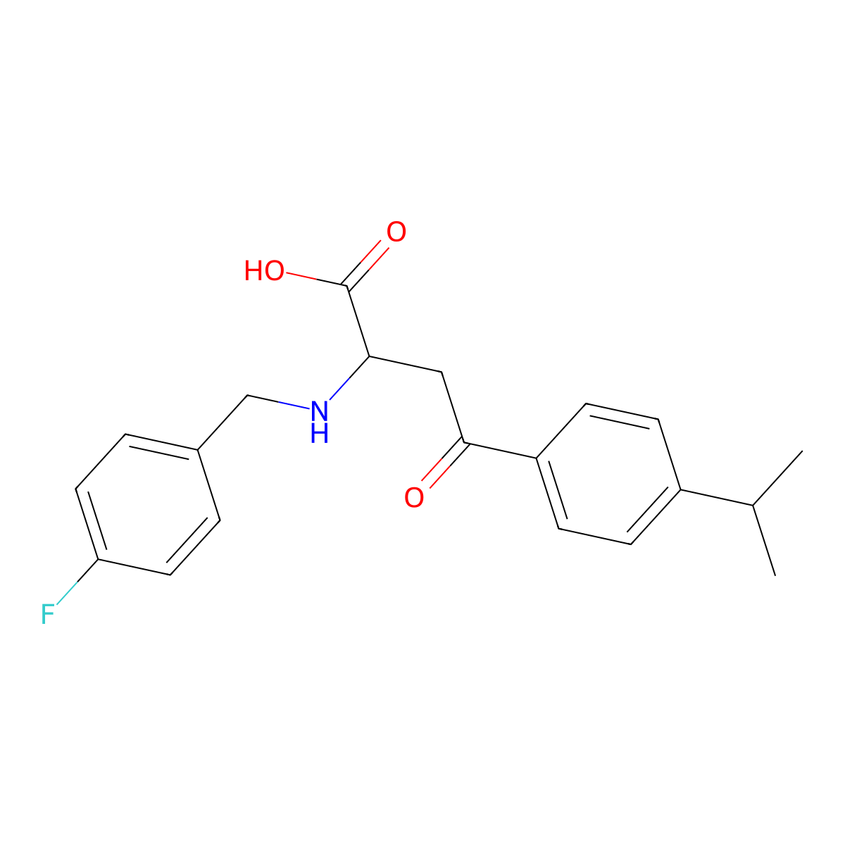 2-[(4-Fluorobenzyl)amino]-4-(4-isopropylphenyl)-4-oxobutanoic acid molecular structure, CAS 1024697-65-1
