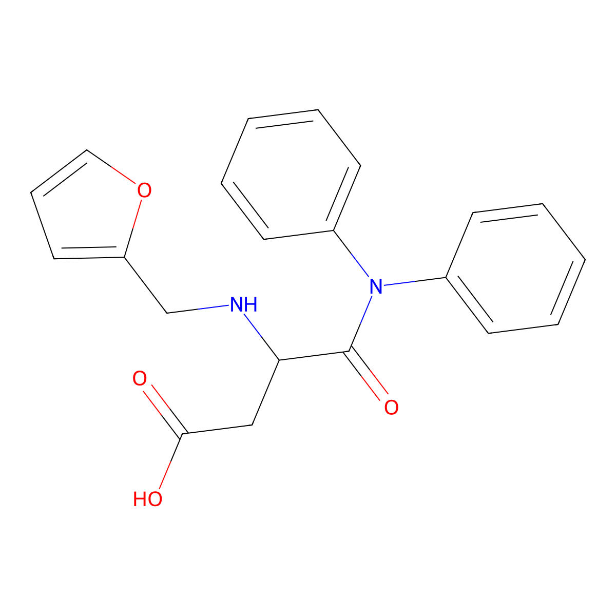 N~2~-(furan-2-ylmethyl)-N,N-diphenyl-alpha-asparagine molecular structure, CAS 1024706-68-0