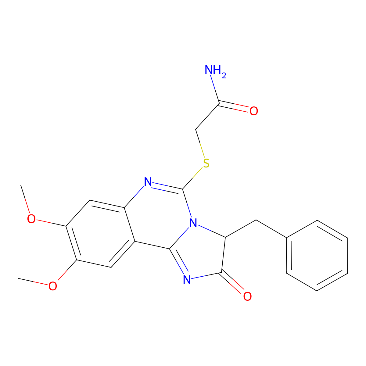 2-[(3-Benzyl-8,9-dimethoxy-2-oxo-2,3-dihydroimidazo[1,2-c]quinazolin-5-yl)sulfanyl]acetamide molecular structure, CAS 1024708-47-1