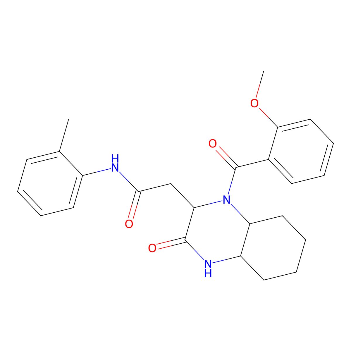 2-{1-[(2-methoxyphenyl)carbonyl]-3-oxodecahydroquinoxalin-2-yl}-N-(2-methylphenyl)acetamide molecular structure, CAS 1024729-88-1