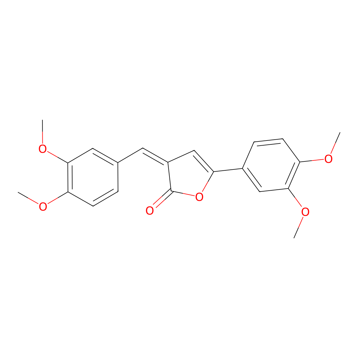 3-(3,4-Dimethoxy-benzylidene)-5-(3,4-dimethoxy-phenyl)-3H-furan-2-one molecular structure, CAS 102474-18-0