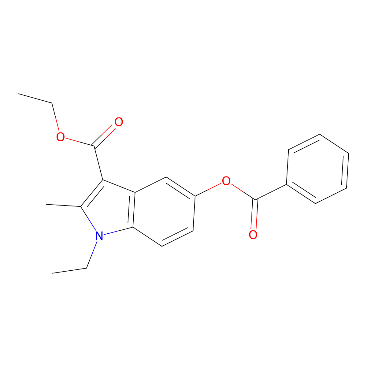 ethyl 5-(benzoyloxy)-1-ethyl-2-methyl-1H-indole-3-carboxylate molecular structure, CAS 102475-14-9