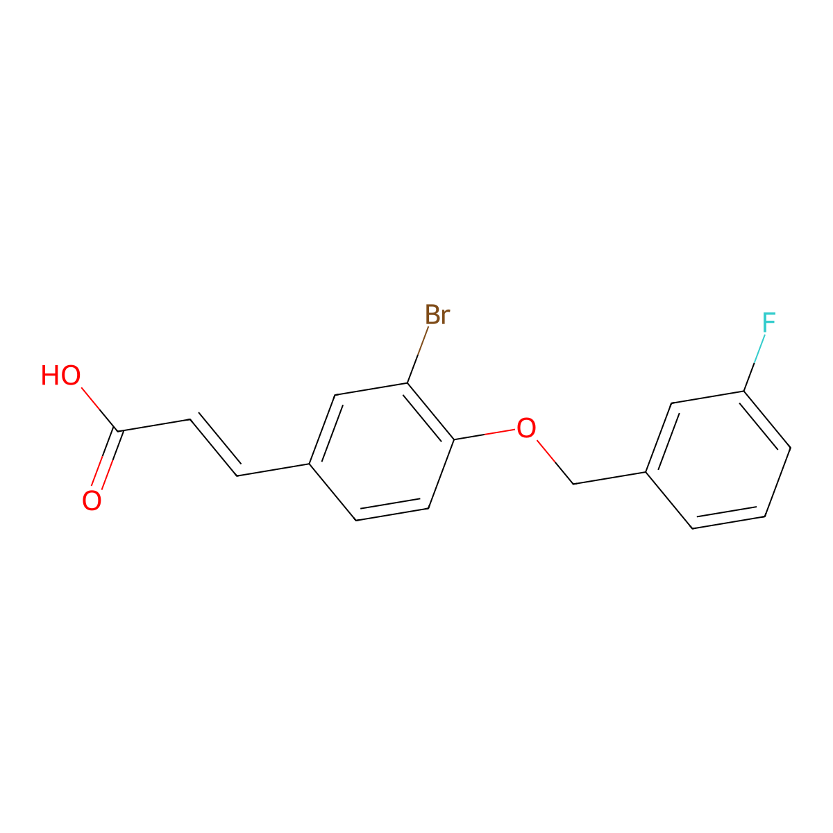 (2E)-3-{3-bromo-4-[(3-fluorobenzyl)oxy]phenyl}acrylic acid molecular structure, CAS 1024776-15-5