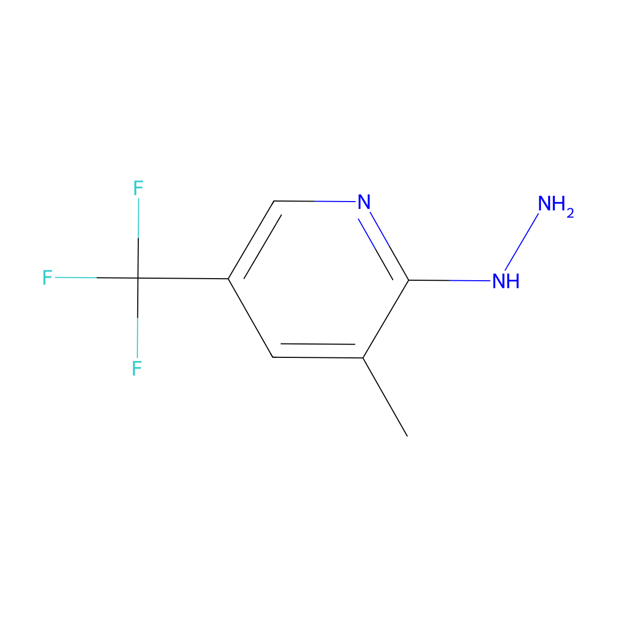 2-Hydrazinyl-3-methyl-5-(trifluoromethyl)pyridine molecular structure, CAS 1024810-34-1