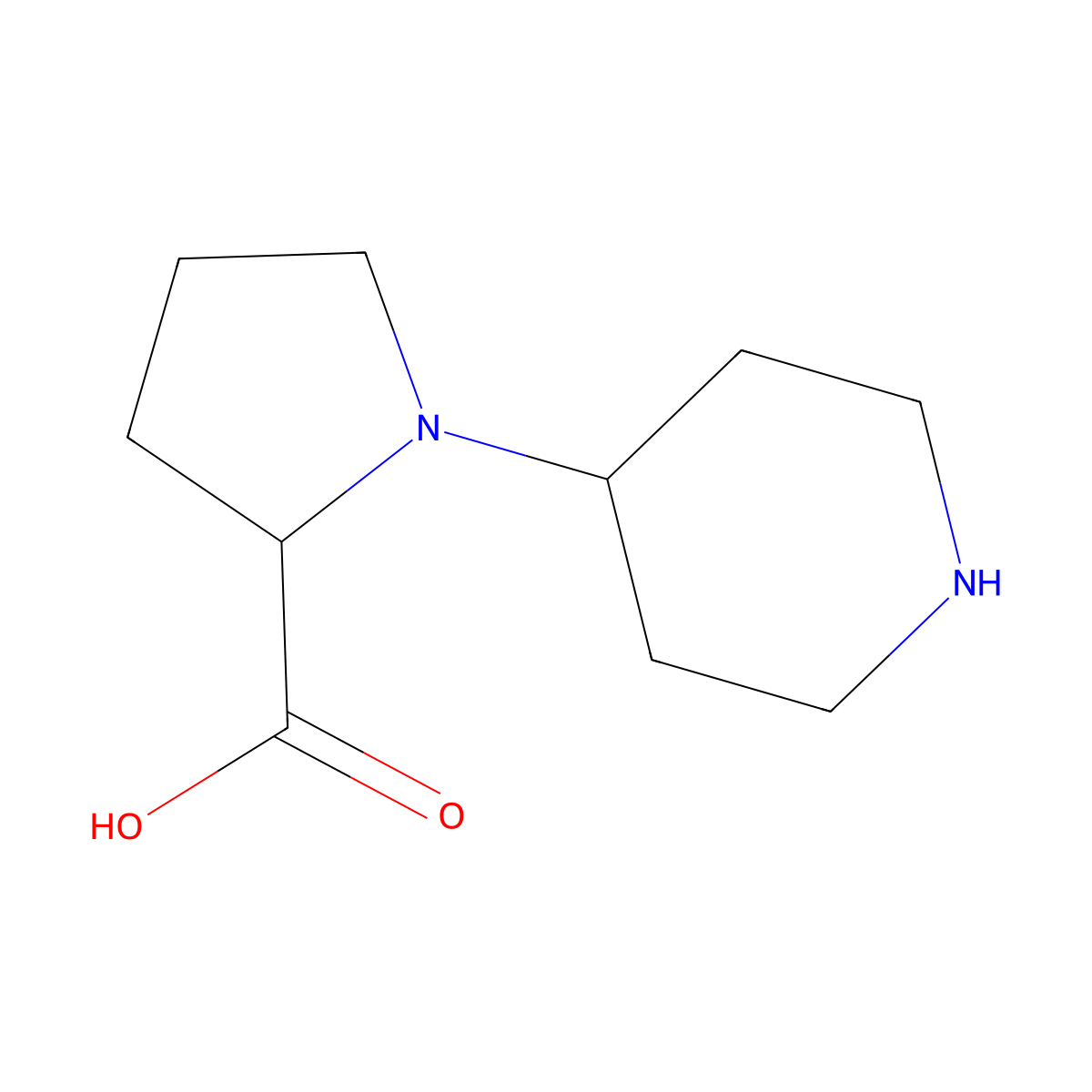 1-(Piperidin-4-yl)pyrrolidine-2-carboxylic acid molecular structure, CAS 1024829-54-6