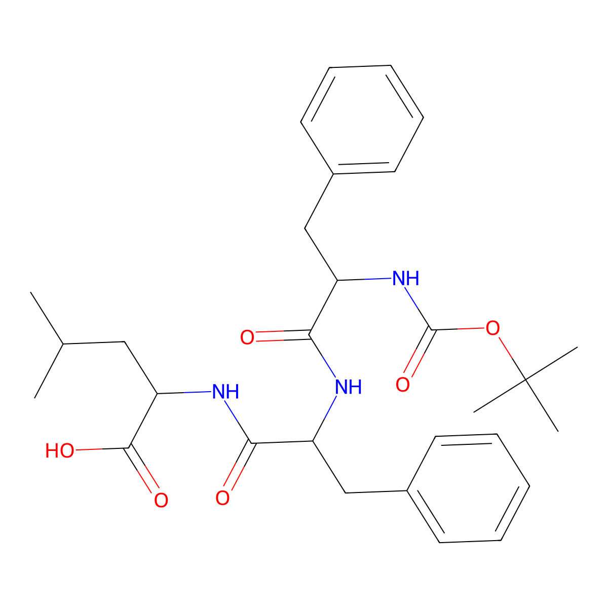 (6R,9R,12R)-6,9-Dibenzyl-12-isobutyl-2,2-dimethyl-4,7,10-trioxo-3-oxa-5,8,11-triazatridecan-13-oic acid molecular structure, CAS 1024829-72-8