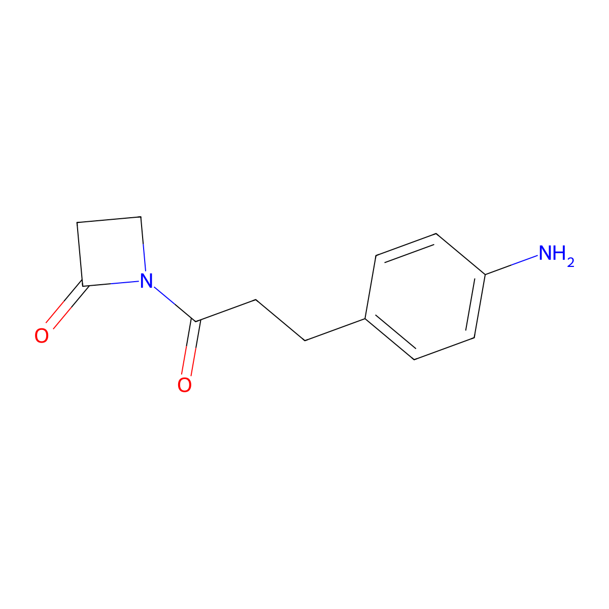 1-(3-(4-Aminophenyl)propanoyl)azetidin-2-one molecular structure, CAS 1024869-25-7