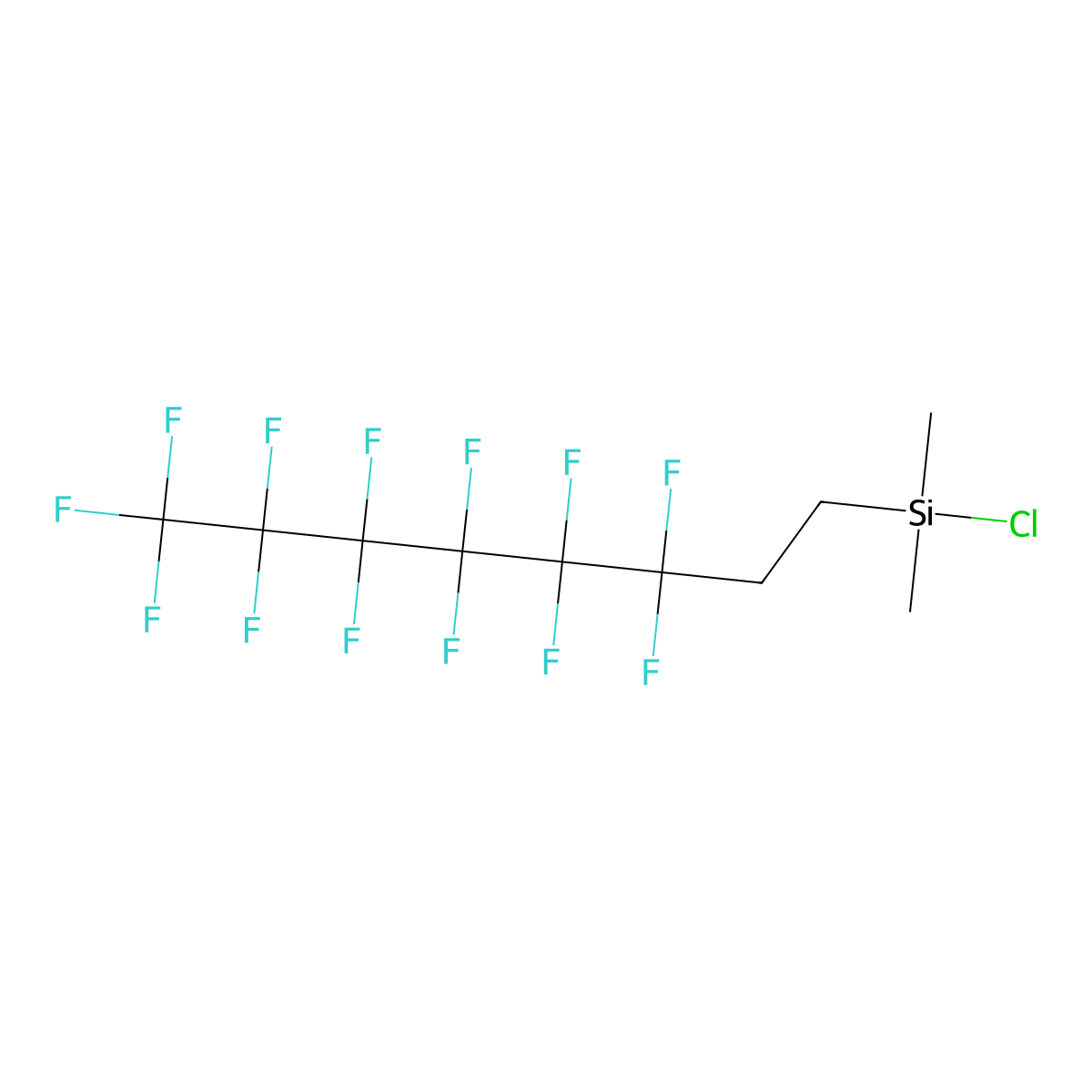 1H,1H,2H,2H-Perfluorooctyldimethylchlorosilane molecular structure, CAS 102488-47-1