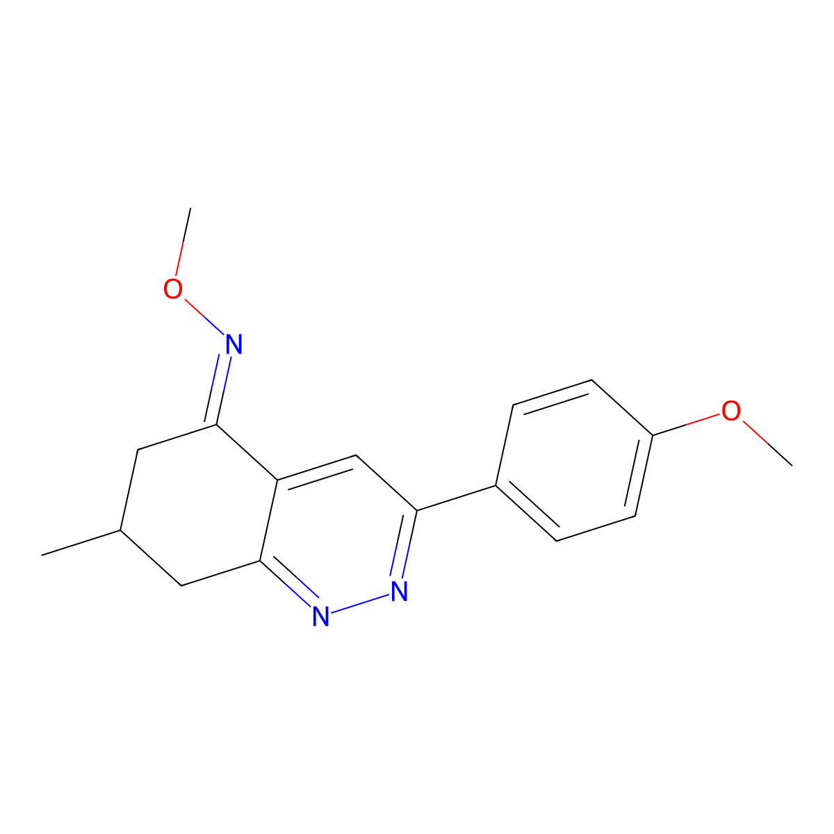 N-methoxy-3-(4-methoxyphenyl)-7-methyl-7,8-dihydro-6H-cinnolin-5-imine molecular structure, CAS 1024886-45-0