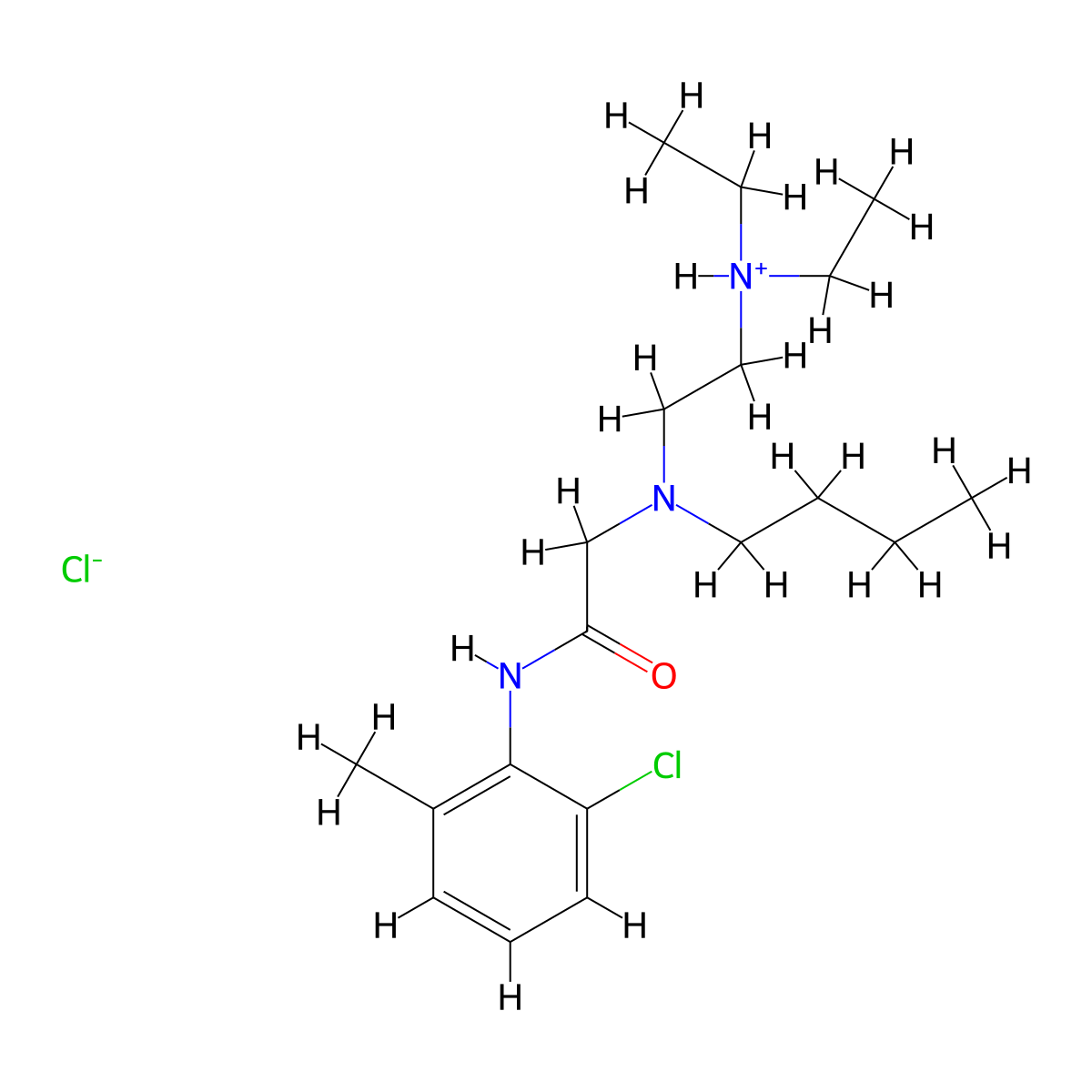 o-Acetotoluidide, 2-(butyl(2-(diethylamino)ethyl)amino)-6'-chloro-, hydrochloride molecular structure, CAS 102489-47-4