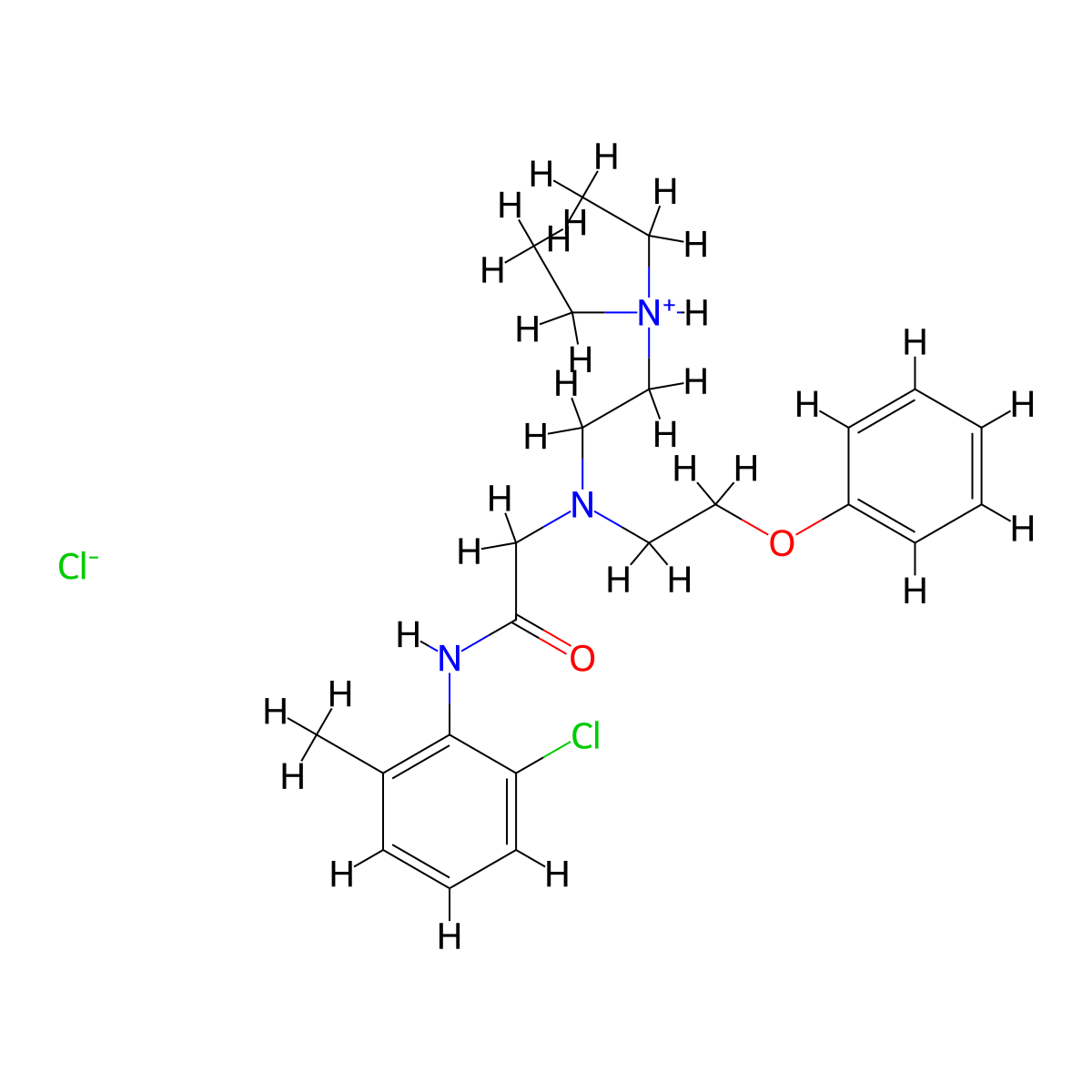 o-Acetotoluidide, 6'-chloro-2-((2-(diethylamino)ethyl)(2-phenoxyethyl)amino)-, hydrochloride molecular structure, CAS 102489-54-3