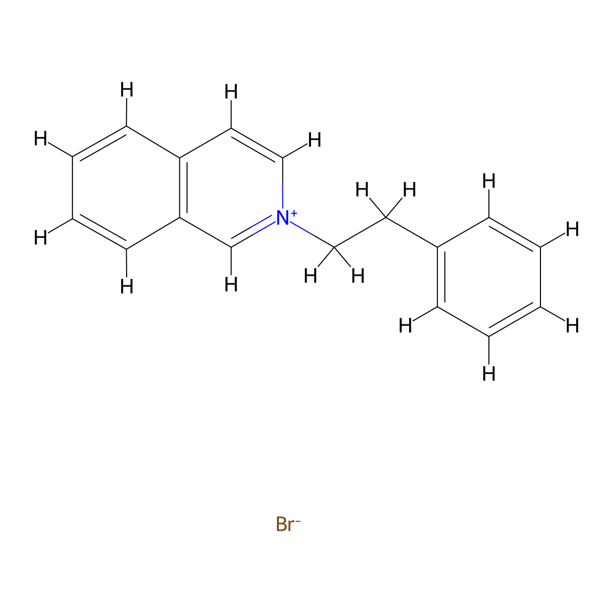 Isoquinolinium, 2-(2-phenylethyl)-, bromide (1:1) molecular structure, CAS 10249-13-5