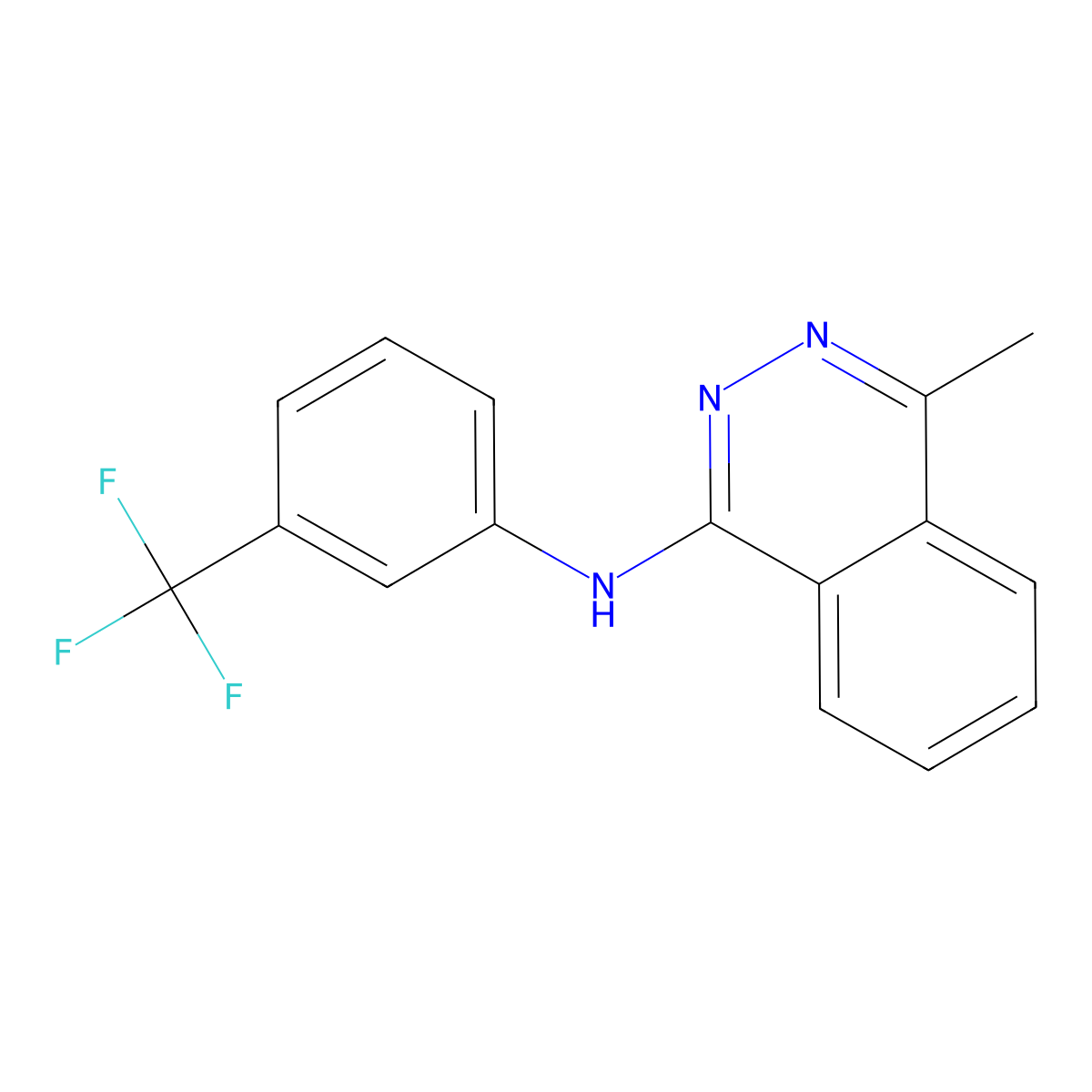 4-methyl-N-[3-(trifluoromethyl)phenyl]phthalazin-1-amine molecular structure, CAS 10249-46-4