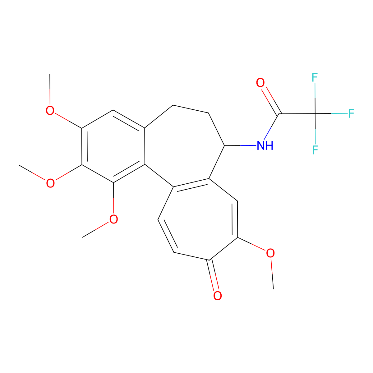 2,2,2-trifluoro-N-[(7S)-1,2,3,9-tetramethoxy-10-oxo-5,6,7,10-tetrahydrobenzo[a]heptalen-7-yl]acetamide molecular structure, CAS 102491-72-5