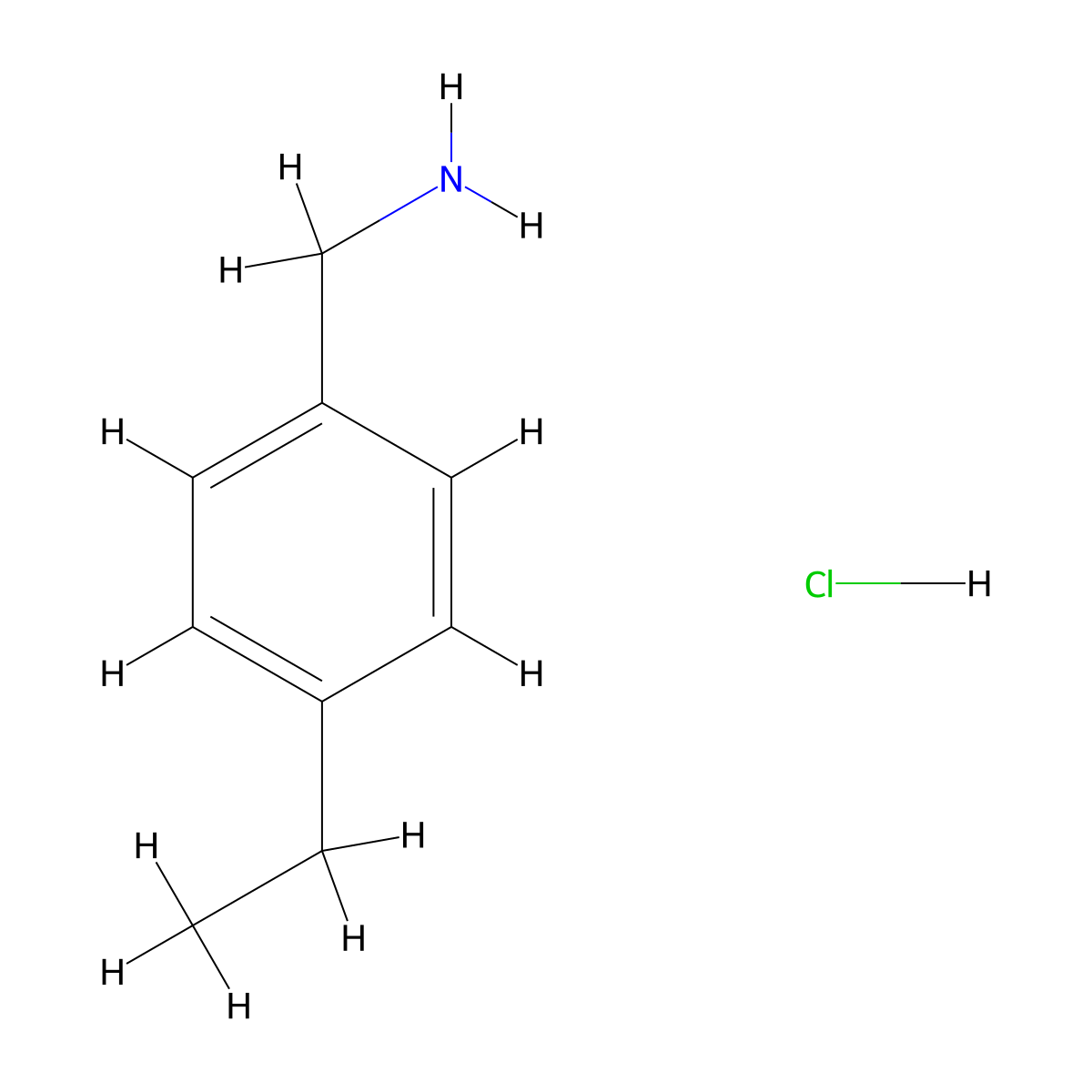 (4-Ethylphenyl)methanamine hydrochloride molecular structure, CAS 102494-85-9