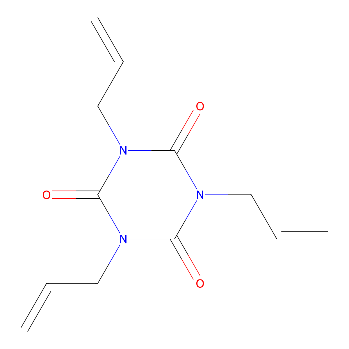 Triallyl isocyanurate molecular structure, CAS 1025-15-6