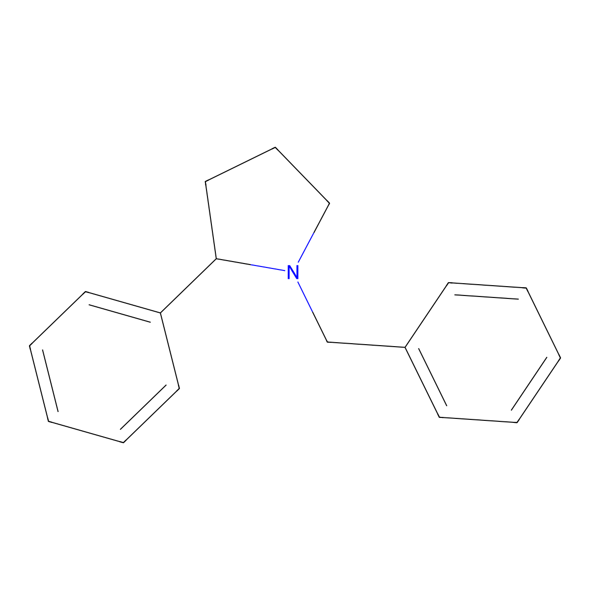 1-Benzyl-2-phenylpyrrolidine molecular structure, CAS 1025-56-5