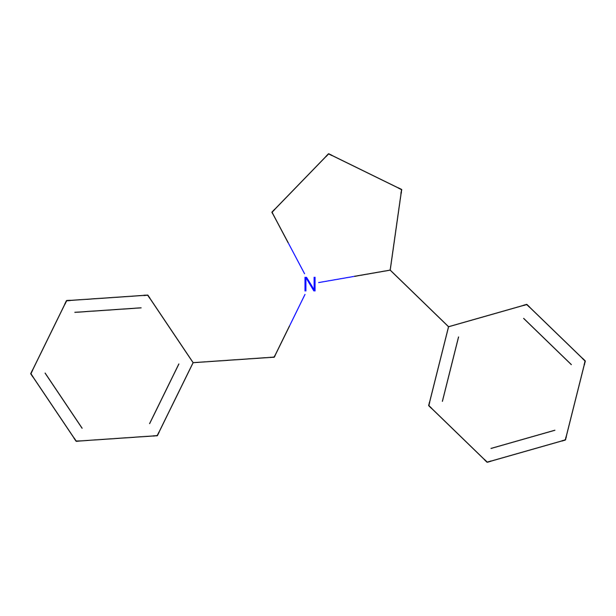 1-Benzyl-2-phenylpyrrolidine molecular structure, CAS 1025-56-5