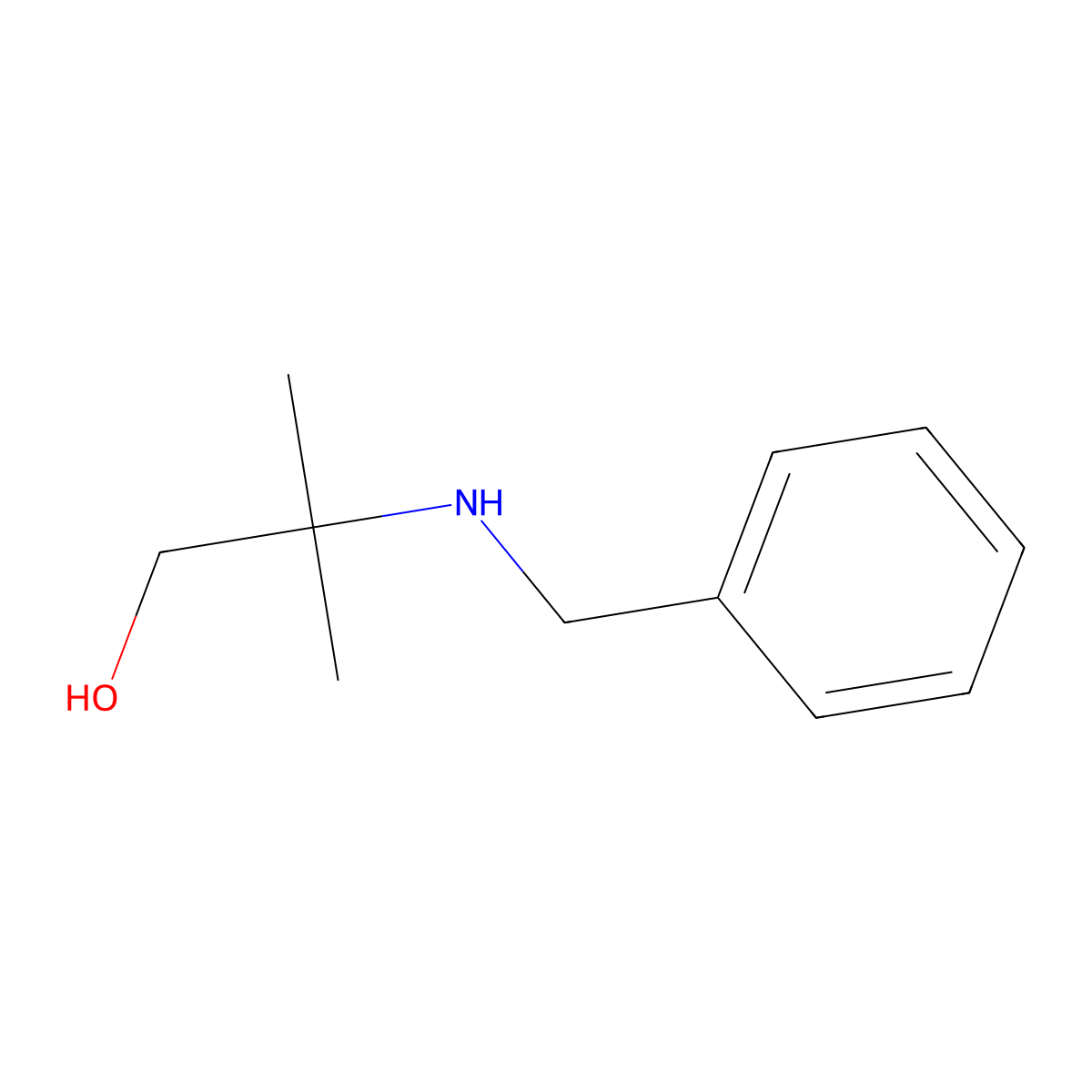 2-(Benzylamino)-2-methylpropan-1-ol molecular structure, CAS 10250-27-8