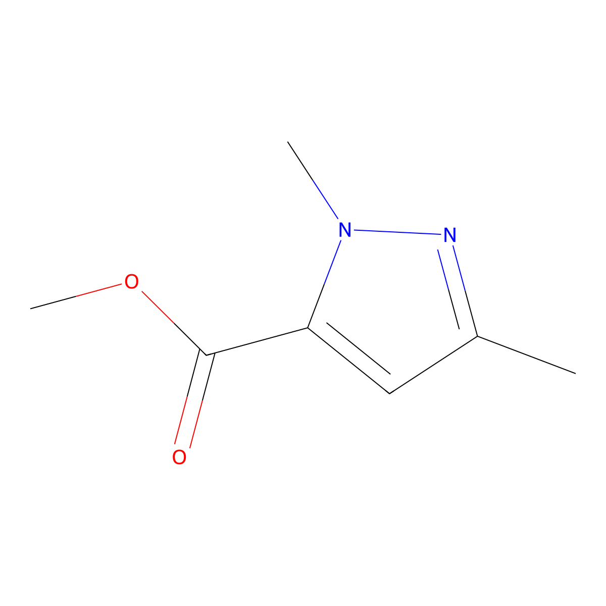 methyl 1,3-dimethyl-1H-pyrazole-5-carboxylate molecular structure, CAS 10250-59-6
