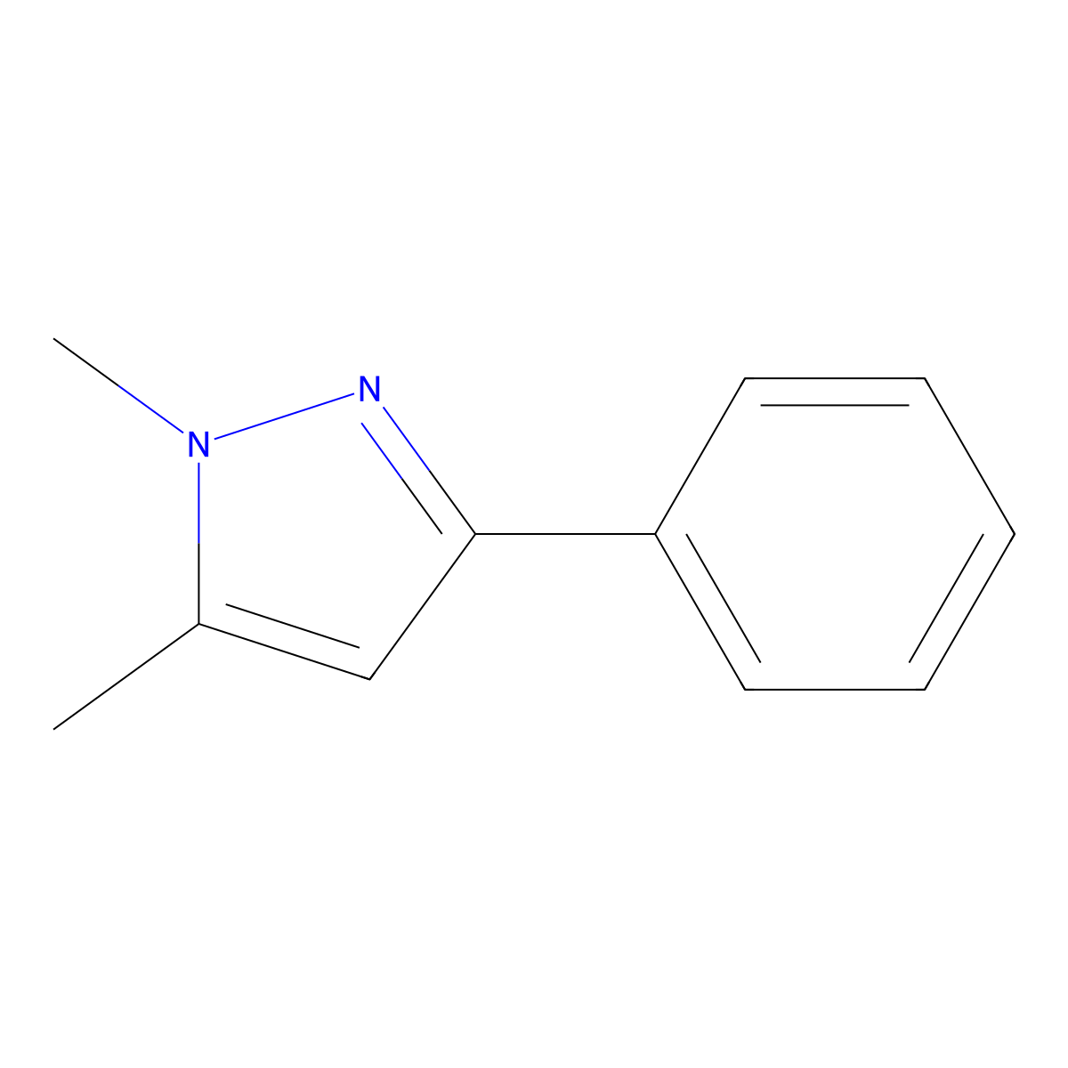 1,5-Dimethyl-3-phenylpyrazole molecular structure, CAS 10250-60-9